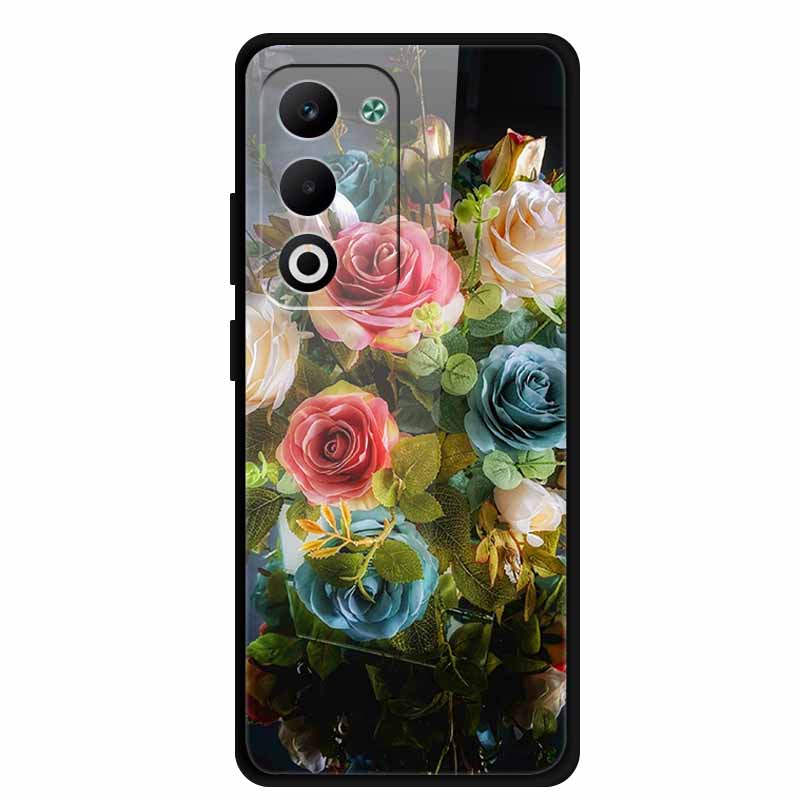 Glass Back Cover For Oppo A5 5G 2025 Phone Case 6.67" Hard Tempered Glass Case For Oppo A5i Pro 4G Case A5iPro Soft Bumper Shell