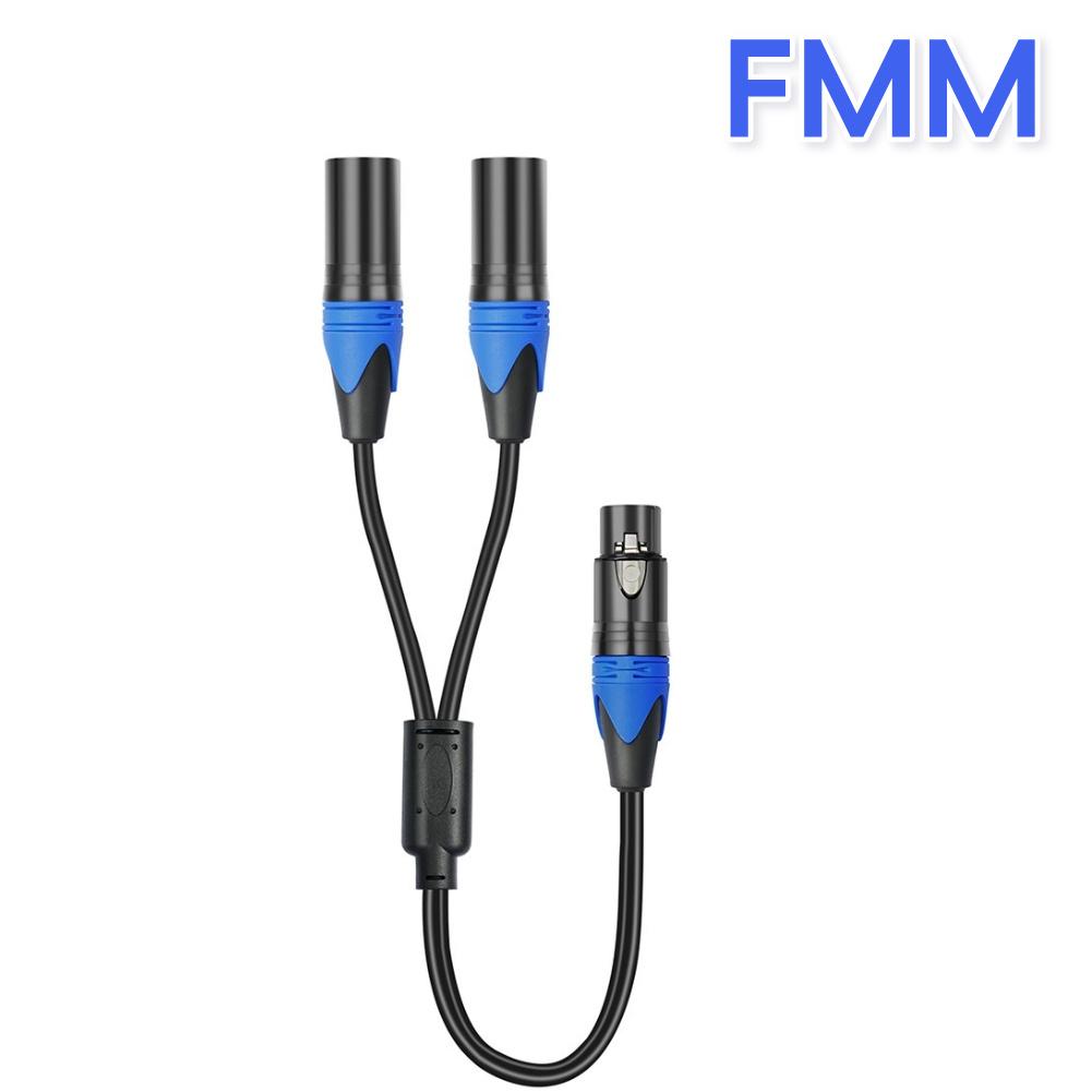 FMM/MFF XLR Splitter Cable 50cm XLR Female To Dual XLR Male Y Splitter Cable Microphone Splitter Cord Audio Extension Cord