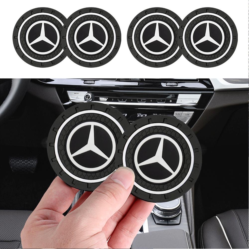 2Pcs for Car Coaster Water Cup Slot Pad Auto Water Cup Anti Slip Mat For Mercedes Benz W204 W205 W212 W213 W221 W177 GLA GLC CLA