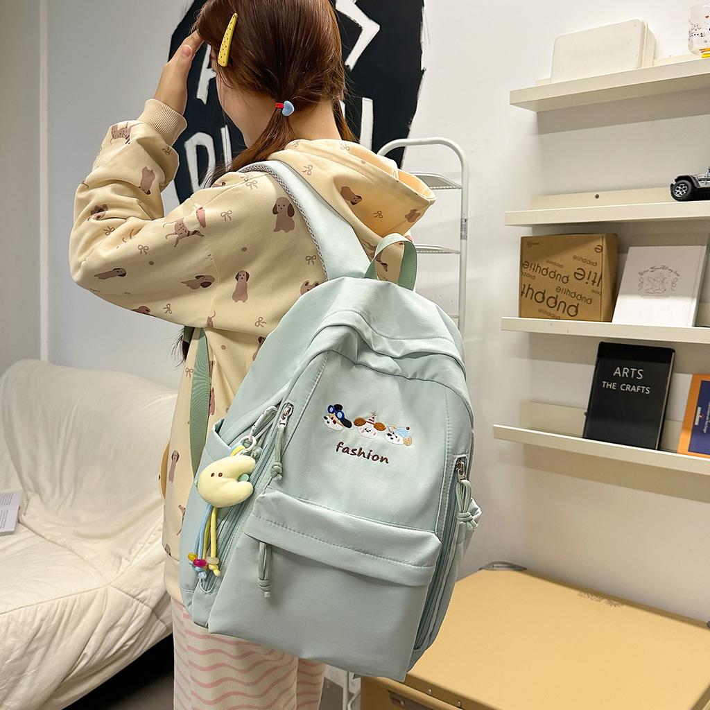 Schoolbag Cute Cartoon Puppy Embroidered Schoolbag Female Middle School Student High Value Ins Large Capacity Campus Versatile Backpack