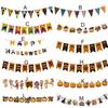 Decorative Happy Halloween Paper Banner Hanging Pumpkin Letter Flag  Haunted House