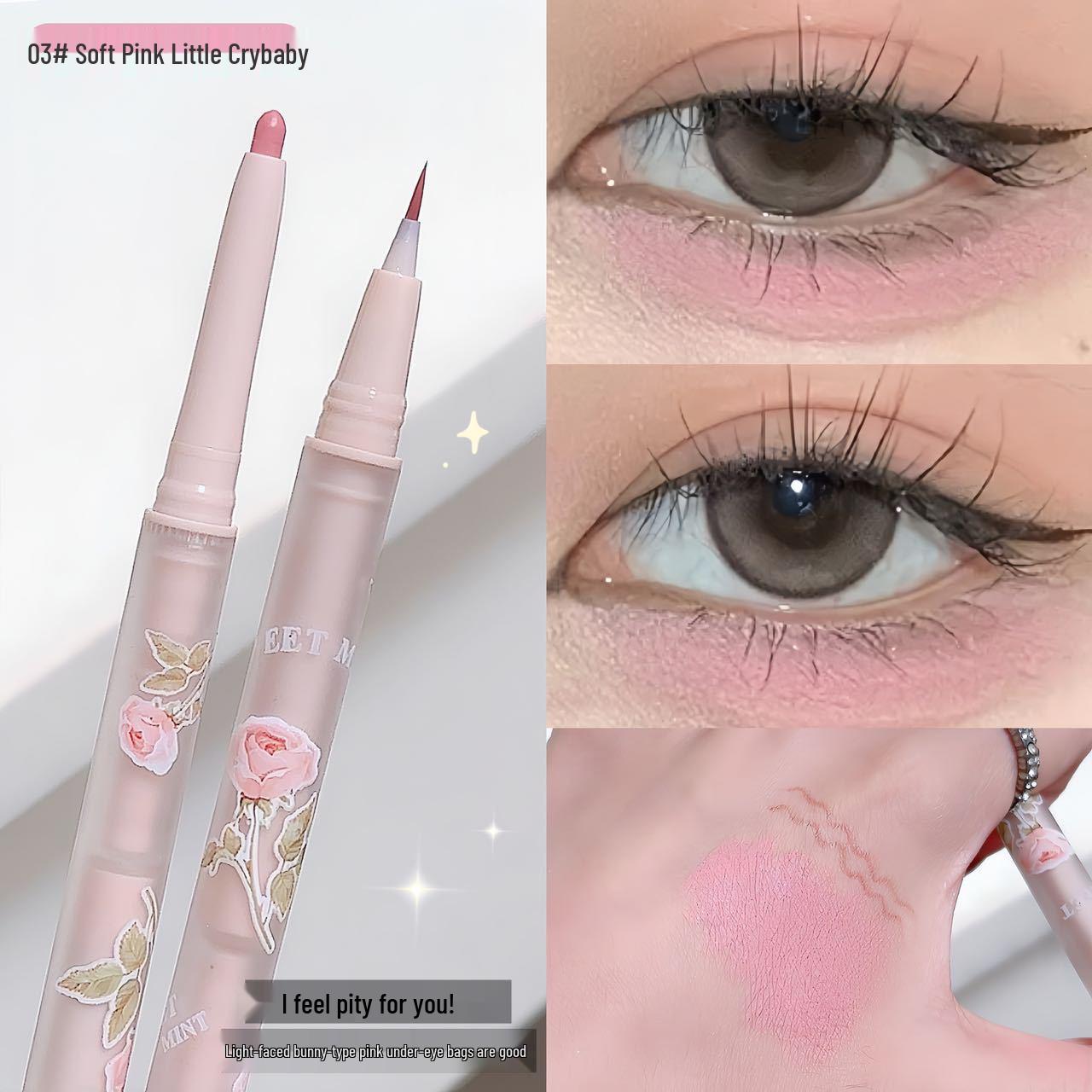 Sweet Mint Double-Ended Under-Eye Shadow Stick: Shimmer & Matte Highlight for Eyes and Face 0.3g