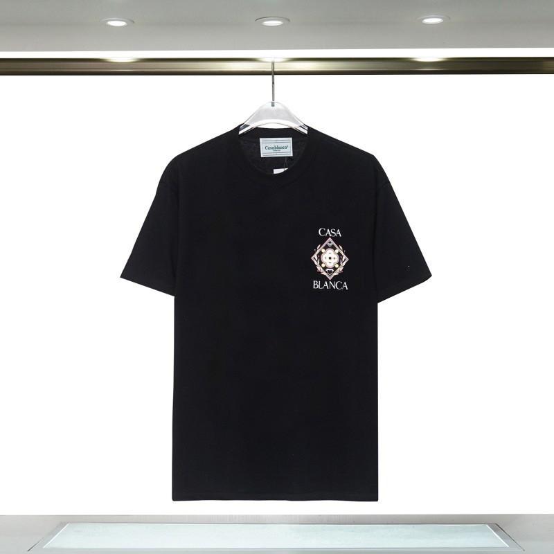 280g Double Yarn Cotton T-Shirt Couples Casablanca Castle Print Short Sleeve Round Neck Loose Fit