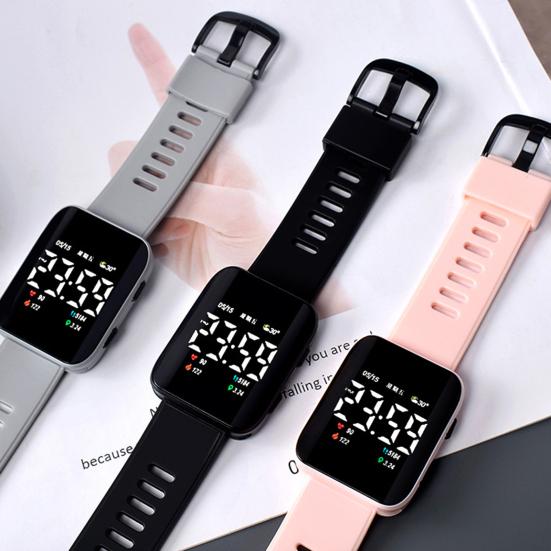 Electronic Watch LED Waterproof Square Dial Luminous Life Sports Digital Wrist Watch