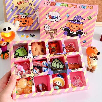 1 caja de regalo de Navidad, caja sorpresa de Navidad, 12 rejillas, calendario de adviento para niños, caja con cuenta regresiva, perforada con un dedo