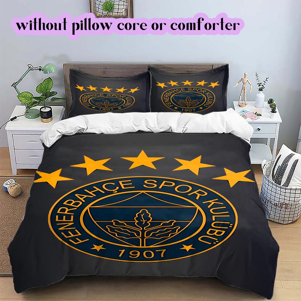 Calcio Fenerbahçe S.K Fantasia Set Copripiumino Trapuntato Copripiumino Federa Decorazione per la Casa Regalo di Compleanno (1 * copripiumino + 2 * federa, senza nucleo)