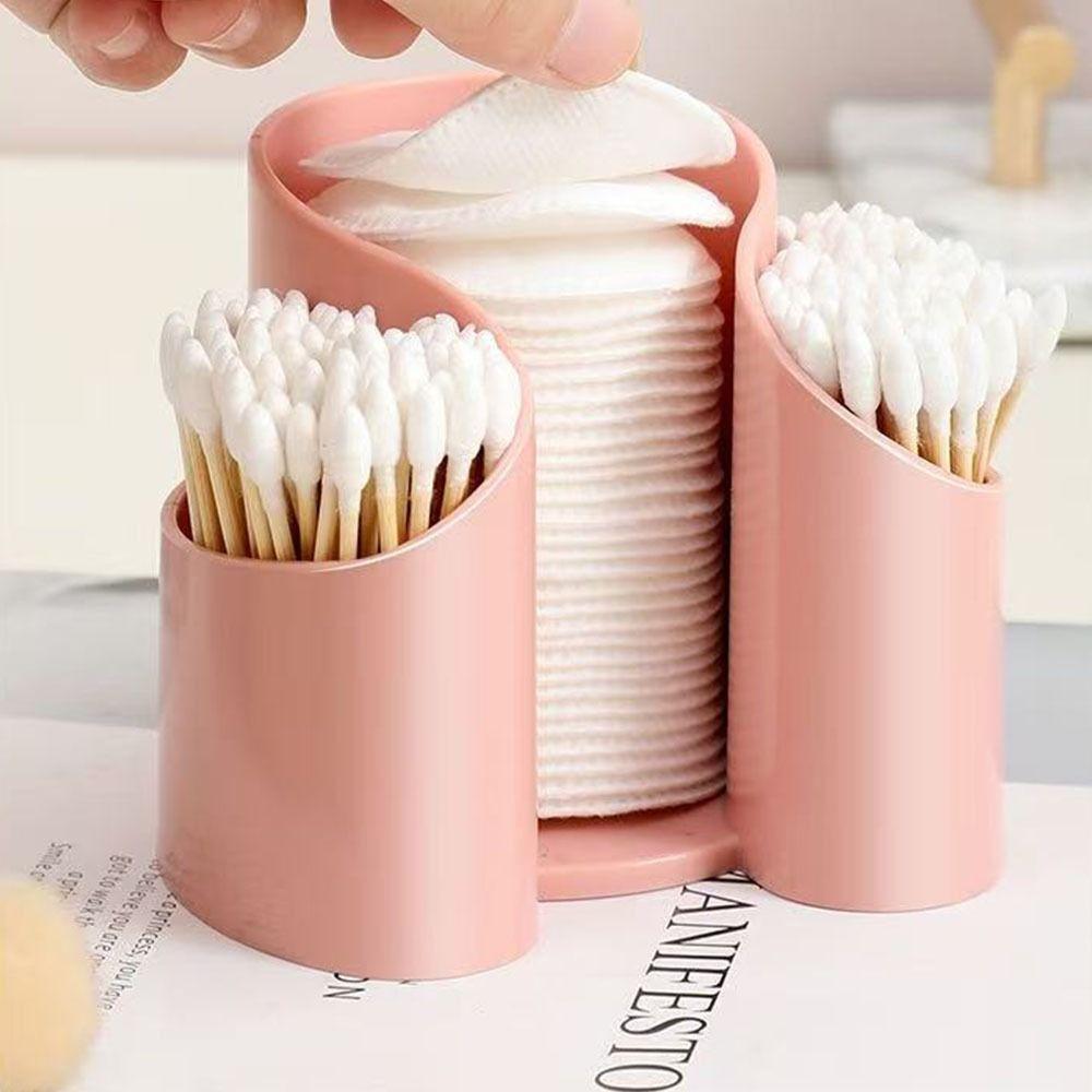 Plastic Cotton Swab Storage Box Dustproof Cotton Pad QTips Holder  Desktop Countertop