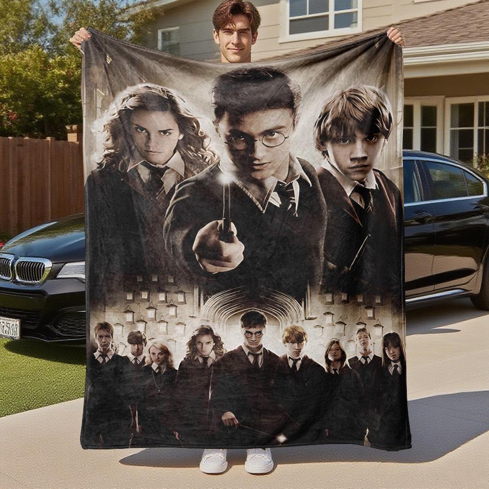 1pc Harry Potter Hogwarts School of Witchcraft and Wizardry Outdoor Flannel Throw Blanket All Season Soft Warmth,Home Decor 1031069