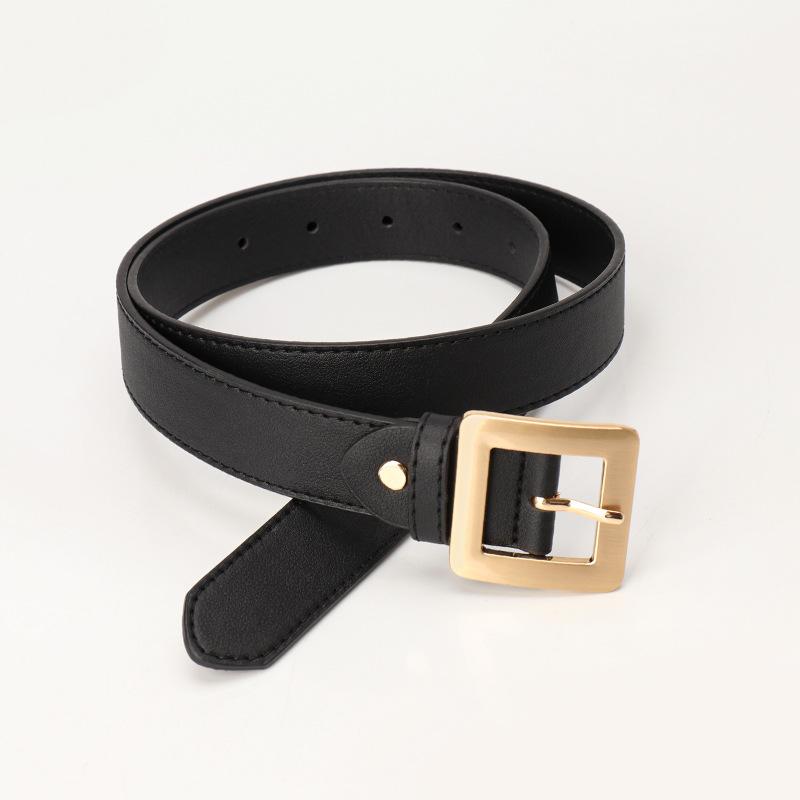New Versatile Simple and High-end Women's Belt Square Buckle Fashion Korean Style Decorative Jeans Belt Belt Belt Women