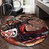 1pc Anime Character with "FENGO" Print Round Carpet - Office Chair Mat, Anti-Slip Rug for Home Decor, Seasonal Gift, Suitable for Office, Living Room