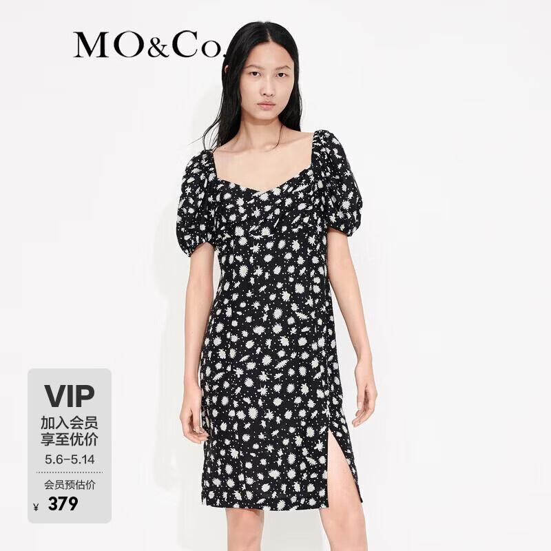 

MO&Co. Daisy Floral Puff Sleeve Square Neck Dress S
