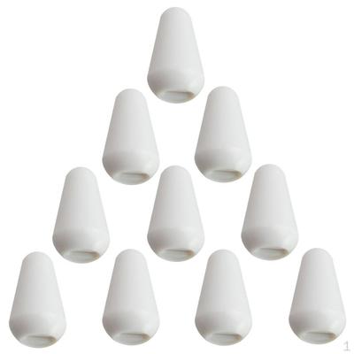 10Pcs White Plastic Toggle Switch Tips Knobs Cap for ST SQ Electric Guitars