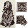 New Leopard Print Snake Skin Pattern Silk Scarf Women's Decorative Large Square Silk Scarf Simulation Silk Versatile Neck Scarf