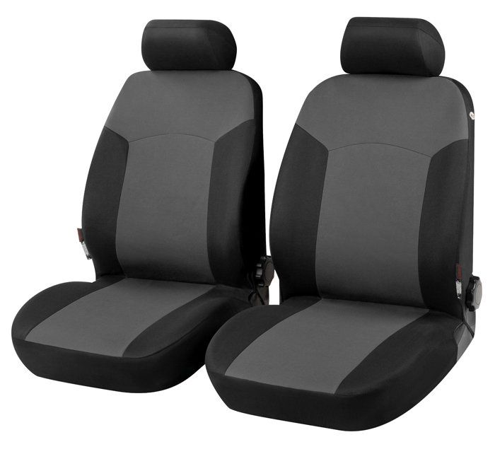 Housses De Sièges - WALSER - Portland - Gris-noir - Universel - Compatible Airbag Latéral