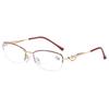 New red and gold half-frame reading glasses high definition anti-blue light women's fashion elegant age-reducing young advanced glasses