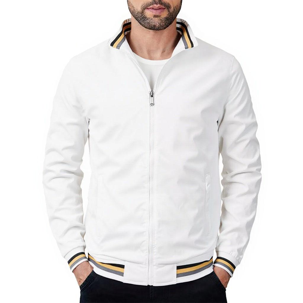Men Casual Sports Jacket Spring Autumn Solid Color Breathable Windproof Waterproof Zipper Thin Coat Stand-up Collar Jackets