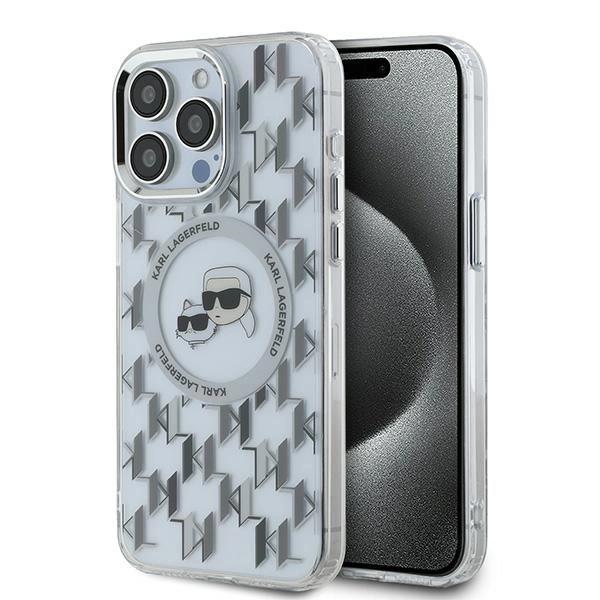 Karl Lagerfeld Klhmp15Lhmckmht Iphone 15Pro 6.1 Przezroczysty/Transparent Iml Monogram Karl&Choupette Head Magsafe