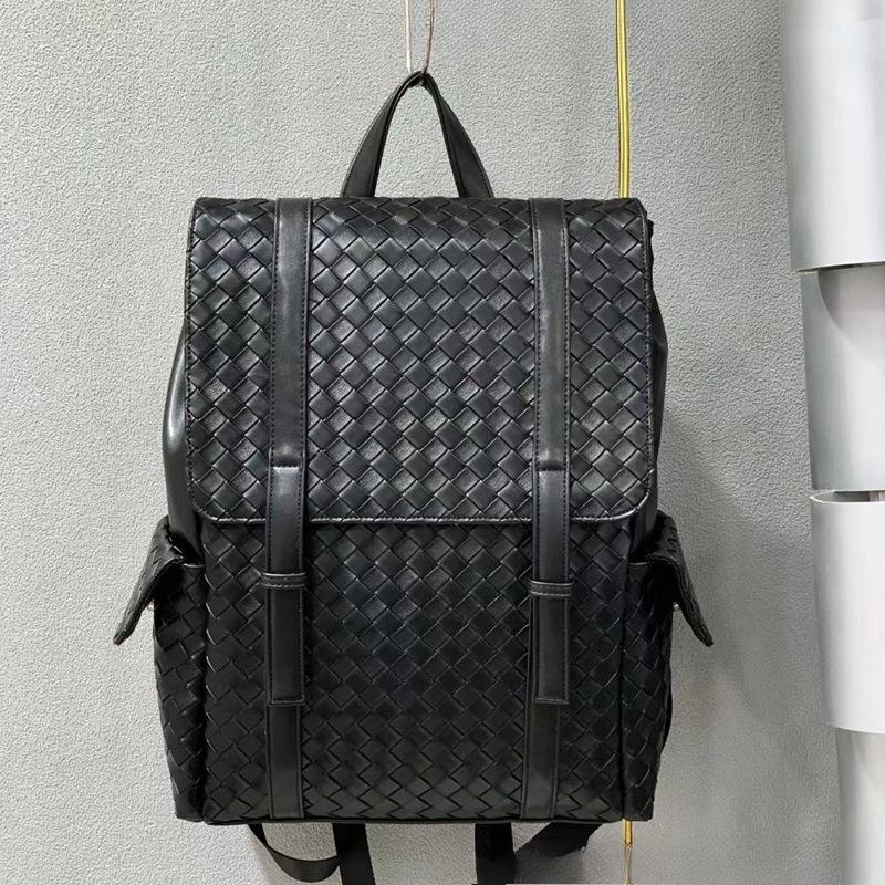 Genuine Leather Texture Backpack Woven Casual Fashion Backpack Large Capacity Business Men's and Women's Travel School Bag Computer Bag Trendy