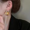 Personalized Contrasting Colors Pleated Circle Double Ear Buckle Earrings Premium Earrings