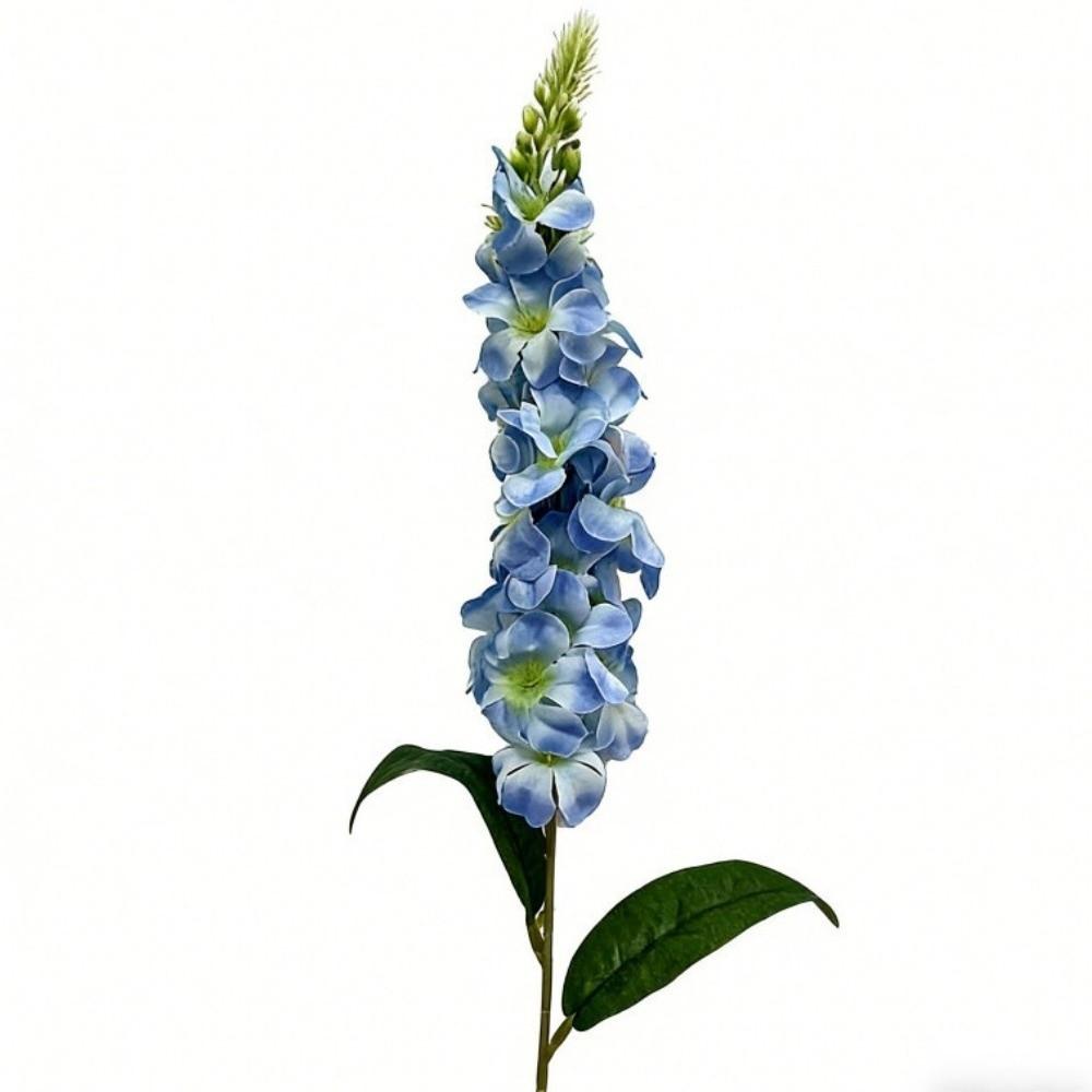 with Leaves Shyacinth Rattan Long Stem Silk Flower 3D Delphinium  Photo Props
