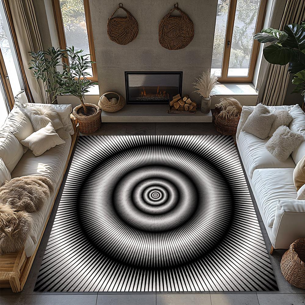 Tuniu Geometric Modern Abstract Eye Floor Carpet Rug Mat Non-Slip Home Decor