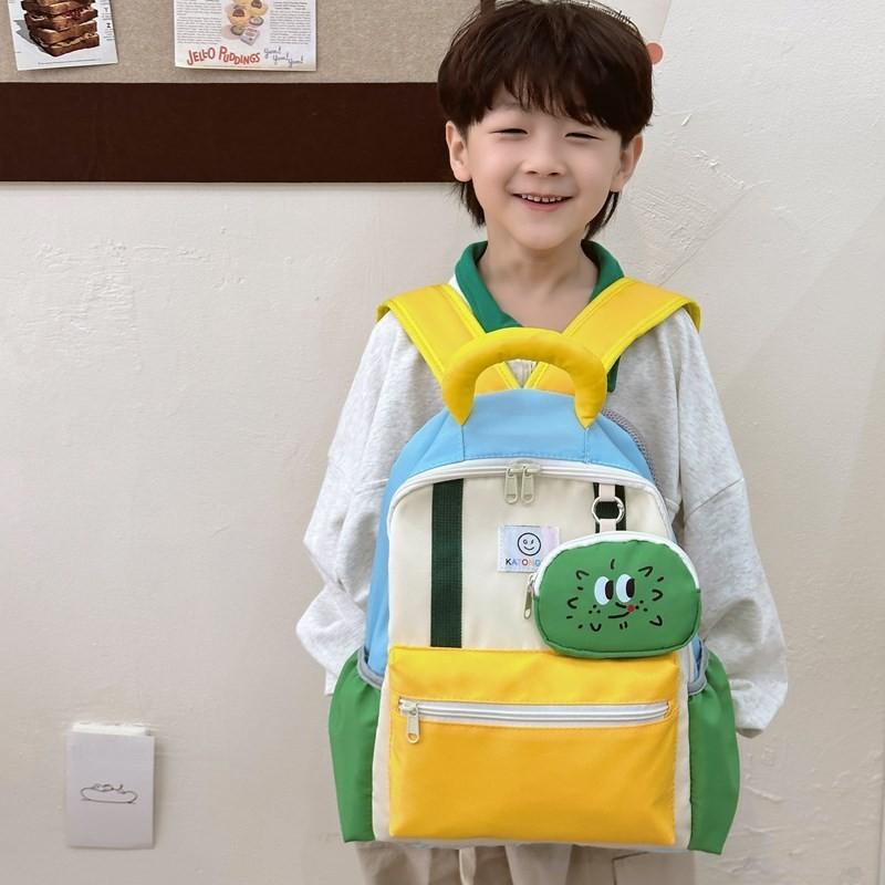Stylish Gender Neutral Nylon Backpack For Children With Comfortable Air Cushion Straps