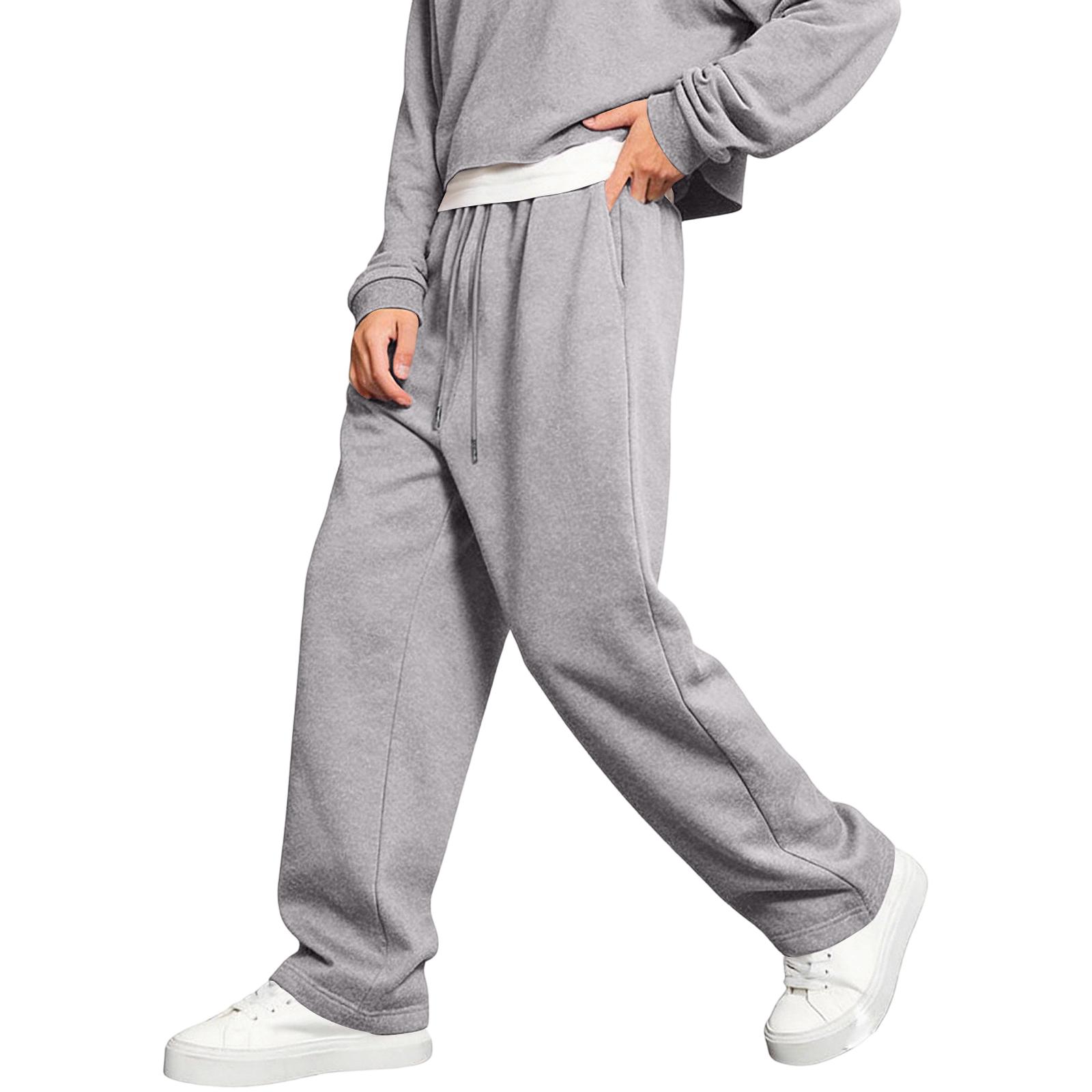 Men s Sport Sweatpants With Drawstring Elastic Waist, Retro , Loose Wide-leg Pants With Pockets XXXL
