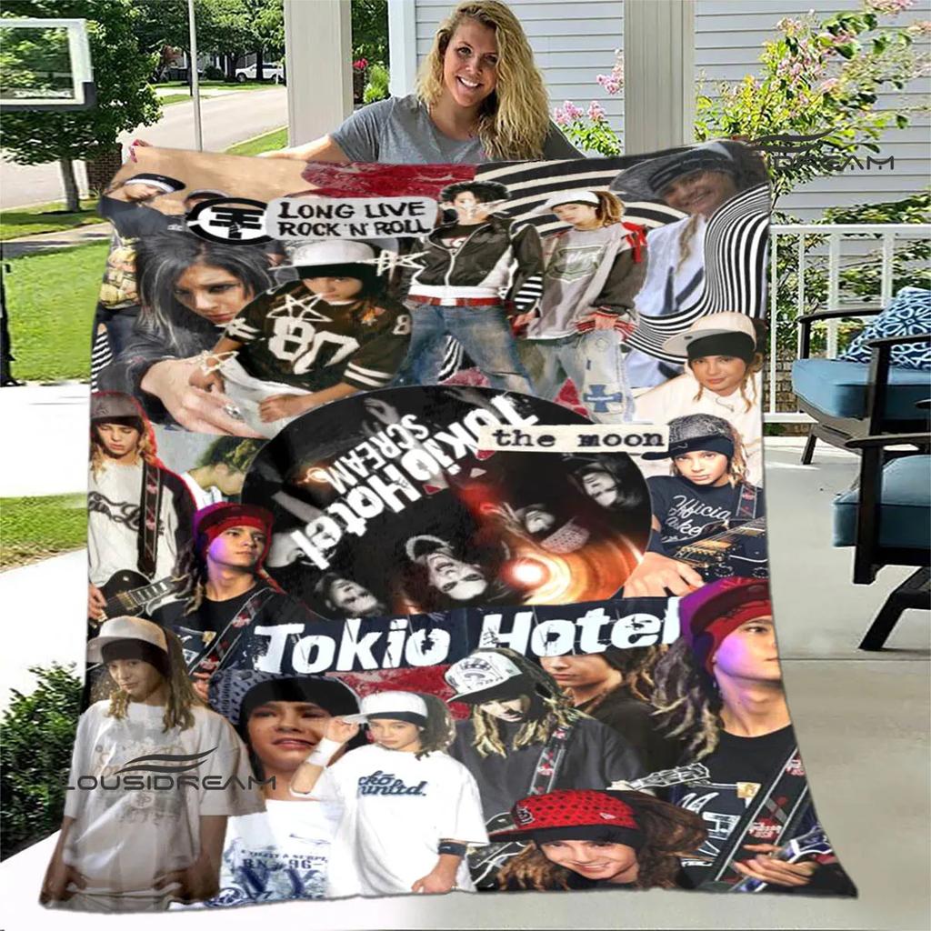 Dětská přikrývka s potiskem kapely Tokio Hotel Dětská Hřejivá přikrývka Flanel Měkká útulná deka Rozkládací pohovka Deka Cestovní deka Dárek k narozeninám