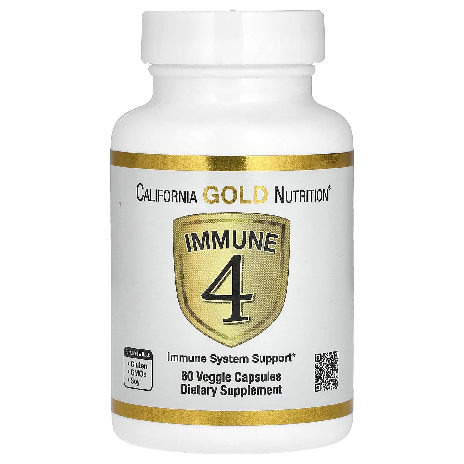 

California Gold Nutrition, Immune 4, підтримка імунної системи, 60 рослинних капсул