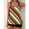 Set Tankini Elegante Taglie Forti Set Bikini da Donna Taglie Forti Stampa Abito Tank da Festa Costume da Bagno 2 Pezzi Set Costume da Bagno