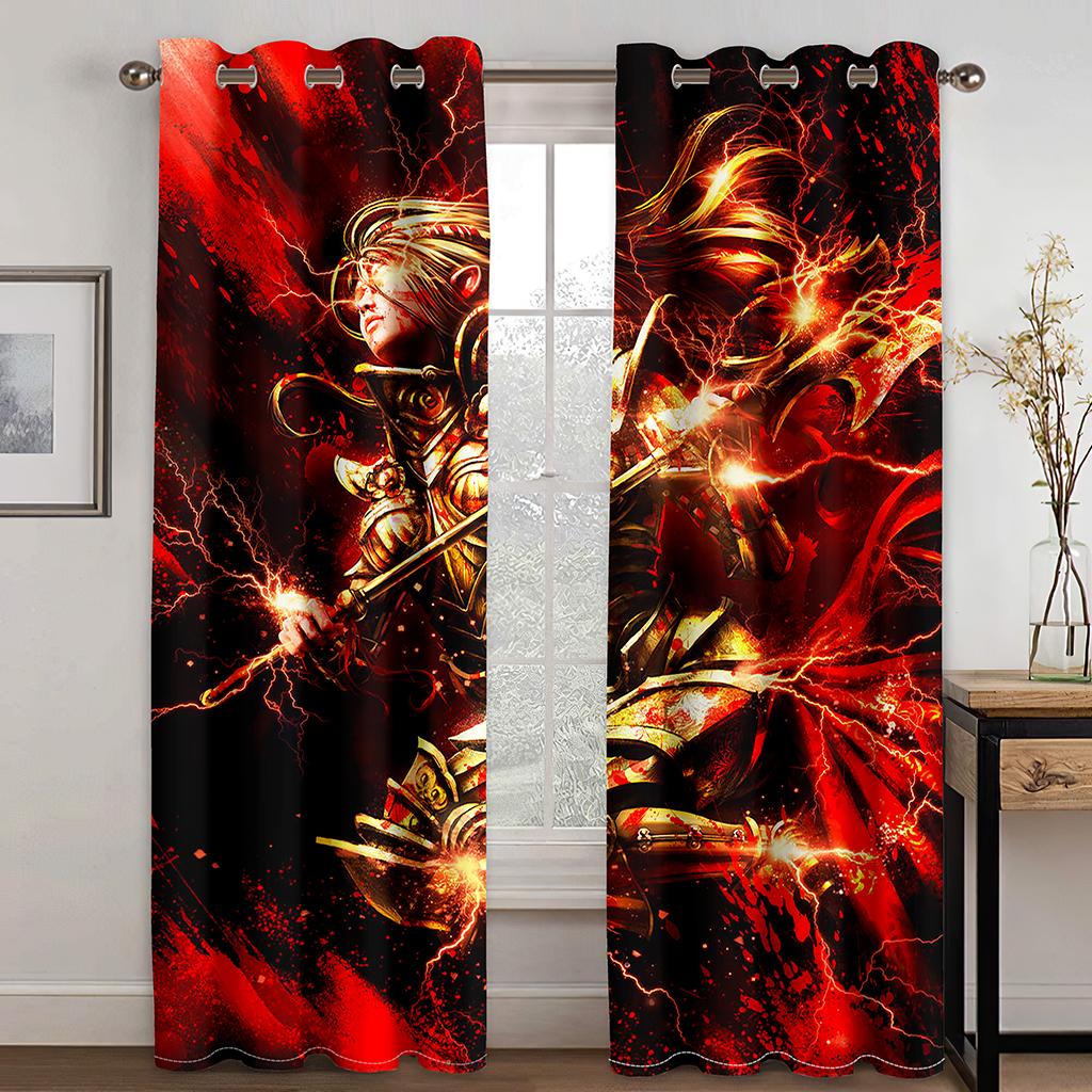 Game Cool Boy Luxury Cartoon Animation Window Curtains For Living Room Bedroom Bathroom Kicthen Door Home Decor On Sale 2Pieces