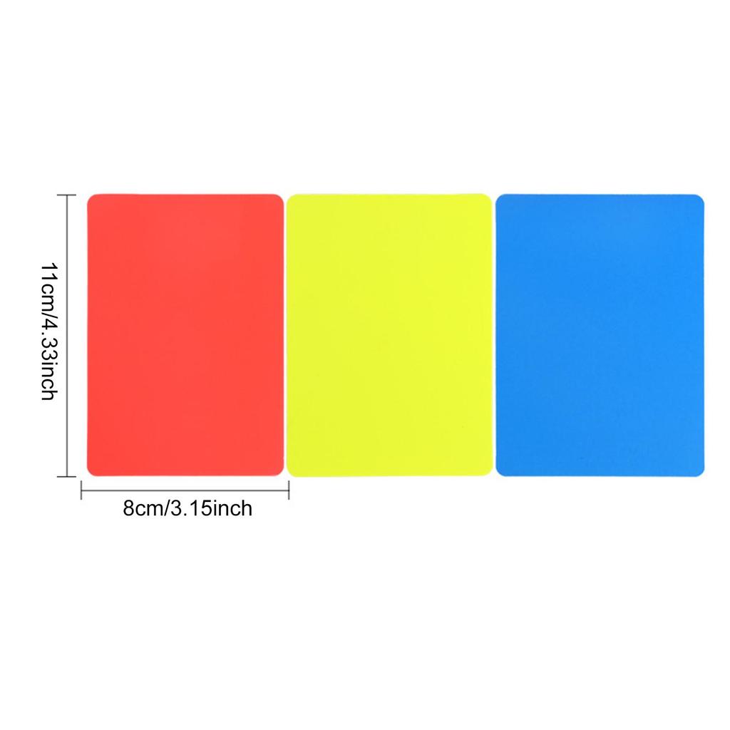 Red Yellow Blue Referee Cards PVC Penalty Card Kit for Football Official School Match Games