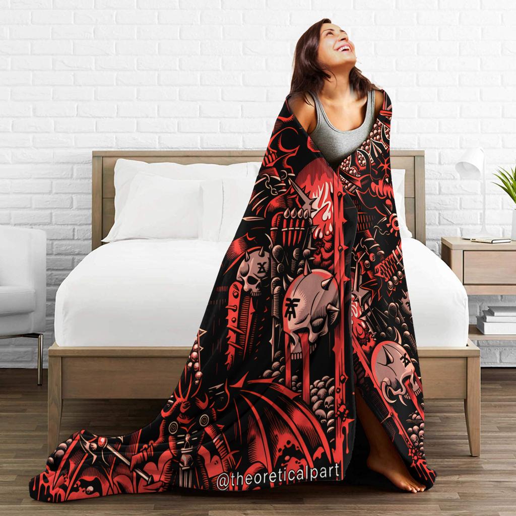 Dark Gods Blanket Soft Funny Plush Throw Blanket For Couch Chair Sofa Bed Picnic Flannel Bedspread Bed Cover