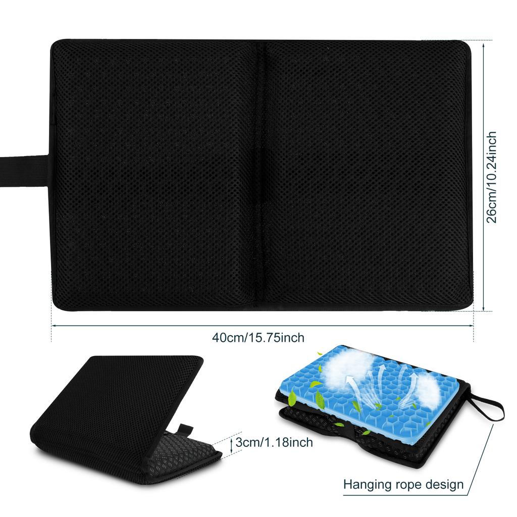 Pernă de șezut pliabilă din gel, cu fagure 3D, răcoritoare, respirabilă, portabilă, covoraș pentru călătorii, plajă, camping, pernă pentru scaun de mașină, birou
