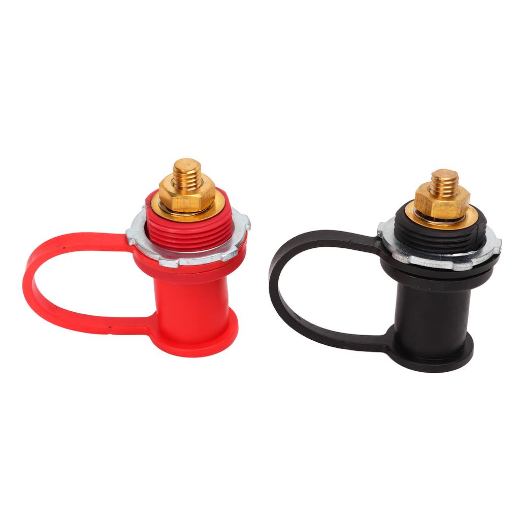 1 Pair Thru Panel Battery Terminal 250A Red Black 3 8in Stud Battery Binding Post for Car Marine RV