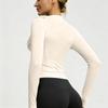 Women's Slim Fit Athletic Jacket Breathable Lightweight Full Zip Workout Running Fitness Sportswear Long Sleeve Activewear Top