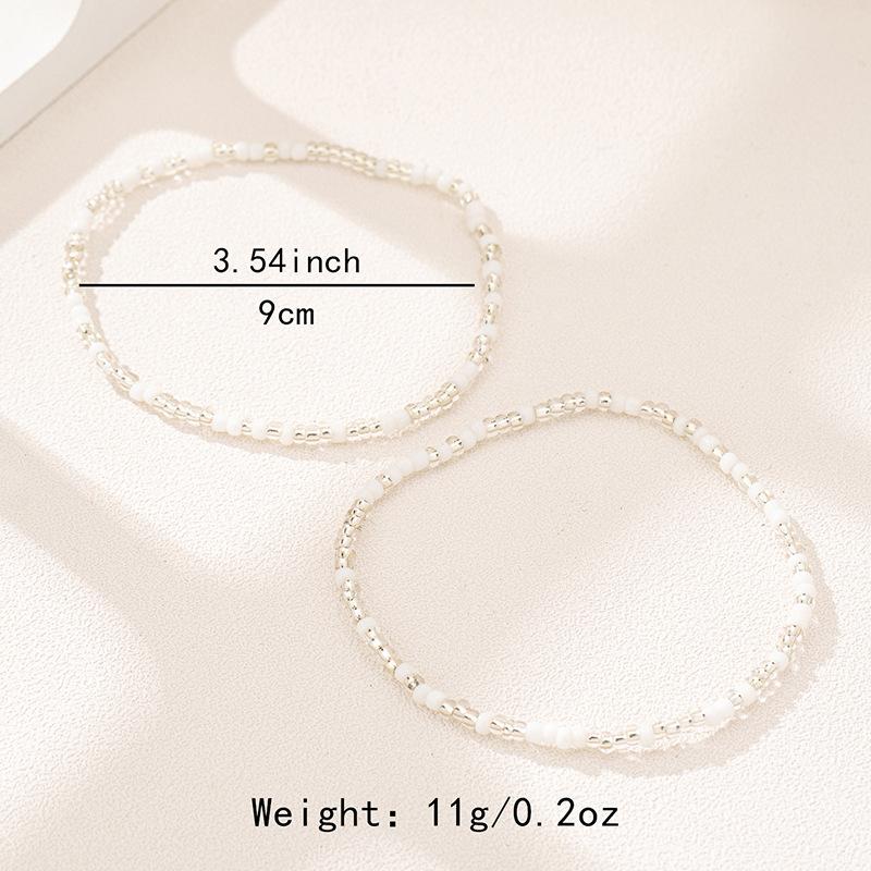 Kadınlar için 2 Basit pirinç boncuk halhal