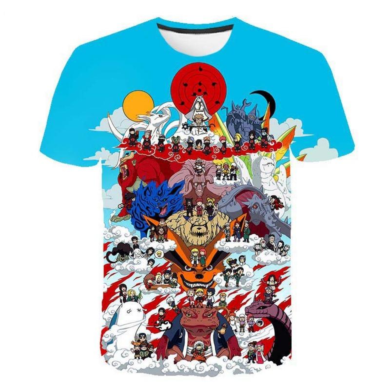 New Naruto Cartoon Character 3D Digital Printed Men's Cartoon T-shirt