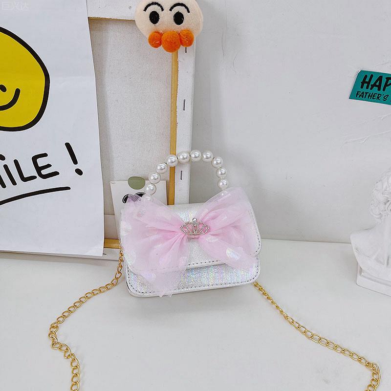 Trendy Breathable And Waterproof Mini Handheld Kids Shoulder Bag With Bow Design