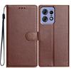 For Motorola Edge 50 Pro 5G Leather Phone Case Wallet Stand Cover with Handy Strap