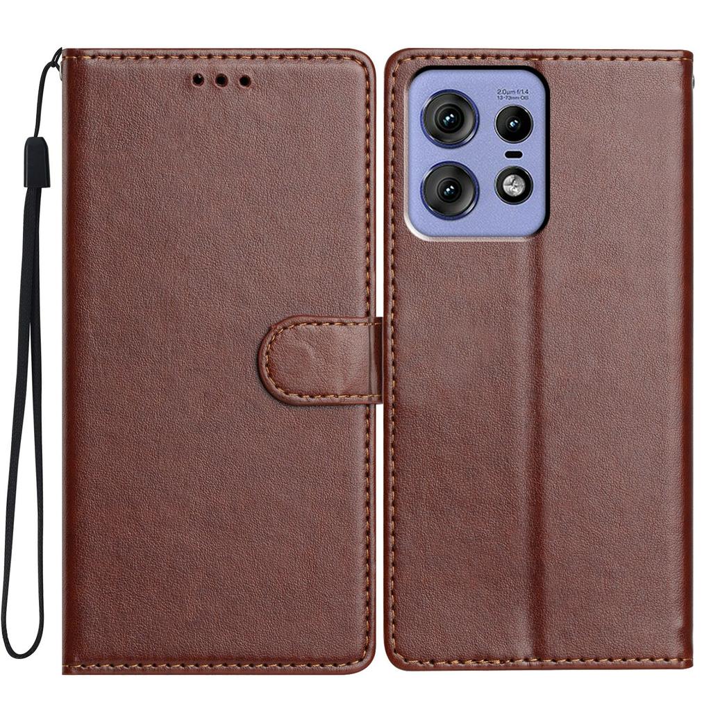 For Motorola Edge 50 Pro 5G Leather Phone Case Wallet Stand Cover with Handy Strap