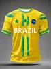 2026 Summer New Men's Women's Brazil Sport Jersey Classic Brazil Short Sleeve Tees Casual Sports T-shirt Tops