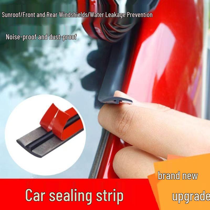 Universal T-Type Seal Strip for Car Windshield, Sunroof, and Roof - Soundproof, Dustproof, Waterproof.