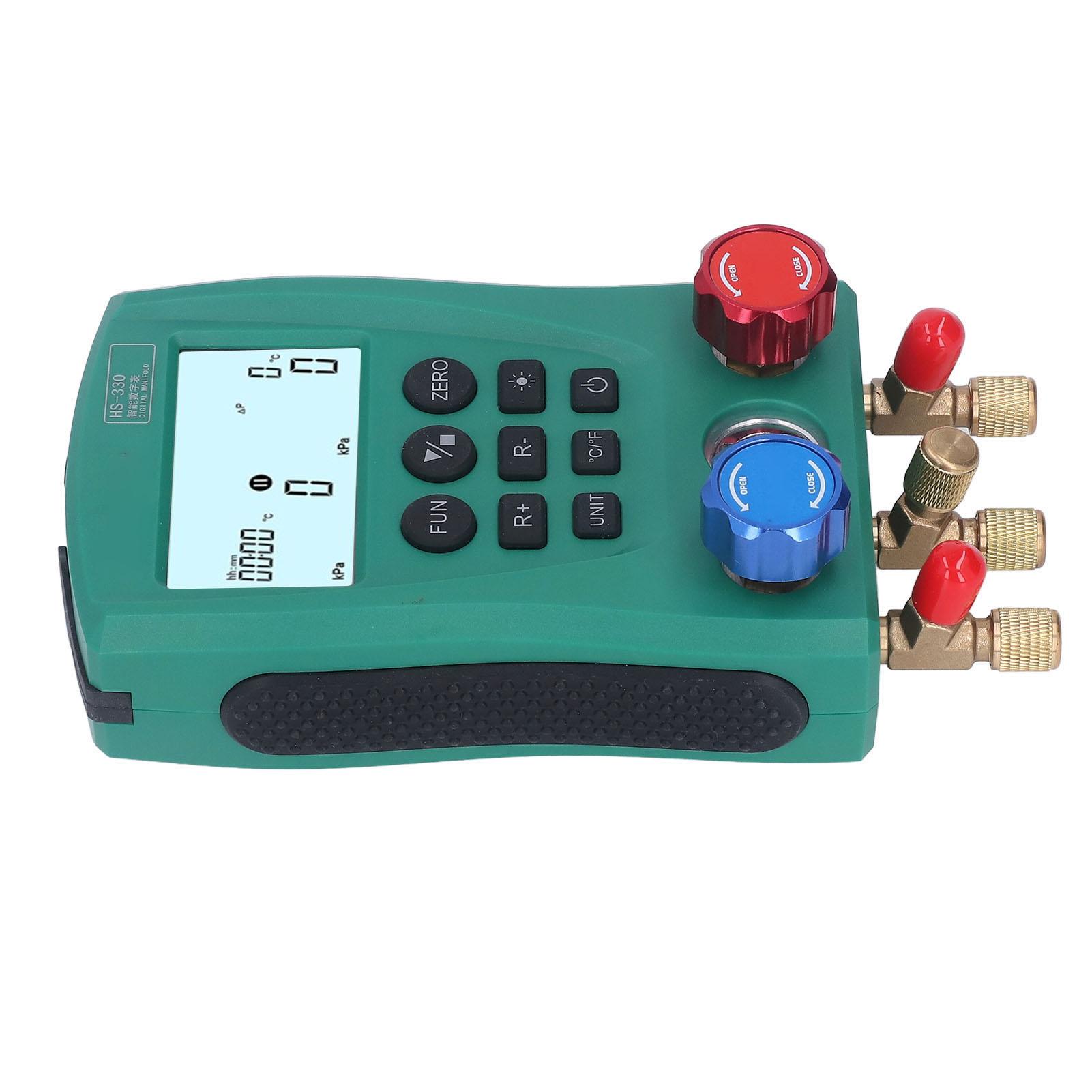 

Digital Manifold Gauge Aluminum G1 4 Alloy Knob Dual Channel Intelligent Calculation Digital Refrigerant Pressure Gauge