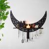 Moon Storage Shelf Wood Candlestick Support Holder Decor Ornament for Crystal Jewelry Collectible Organization