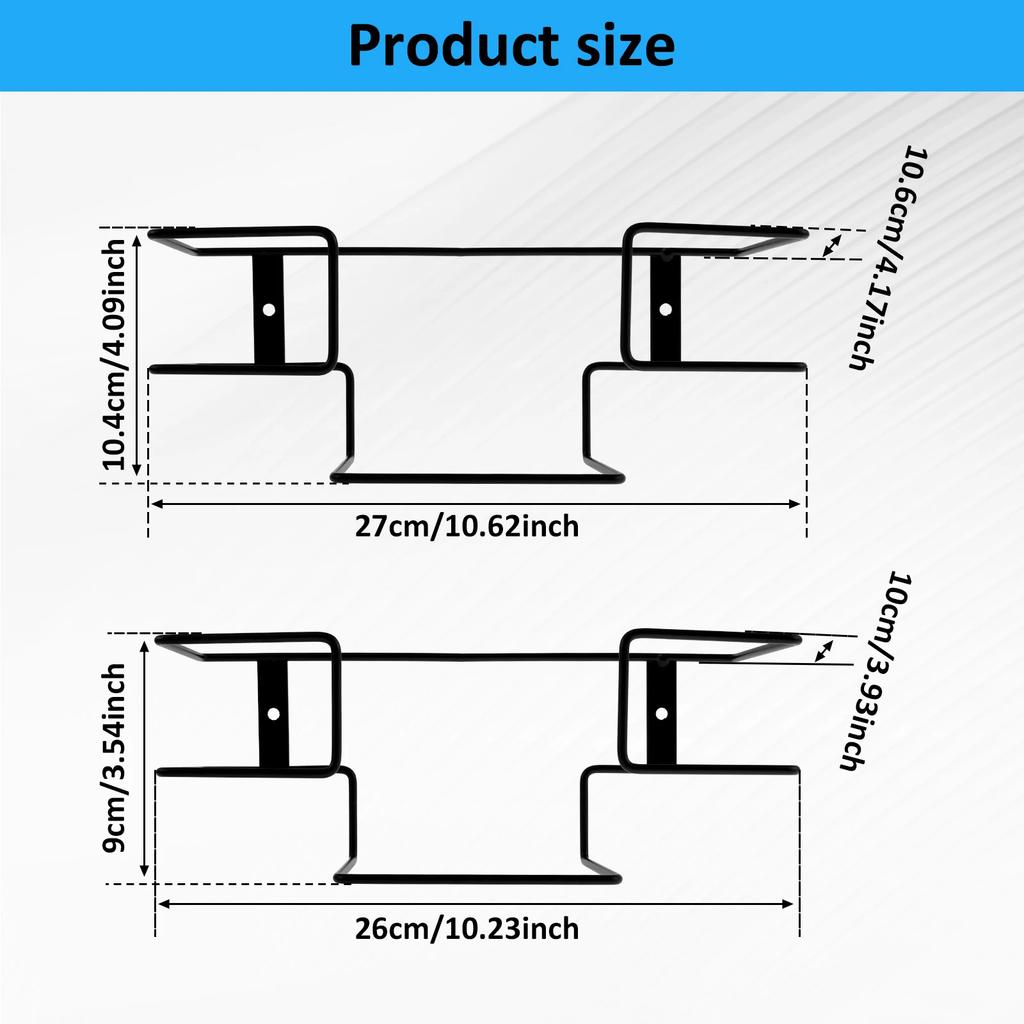 2Pcs Glove Box Holder Iron Wall Mounted Glove Holder Space Saving Multifunctional Glove Rack Glove Box Organizer for Home Office