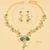 Sunflower Rhinestone Crystal Necklace & Earrings Set - Women's Wedding Banquet Accessories