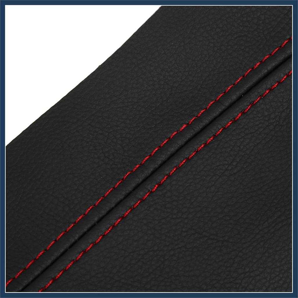 Pair Synthetic Leather Car Front Door Panels Armrest Cover Black Red for Honda Civic 2006-2011 Sedan Stylish Design