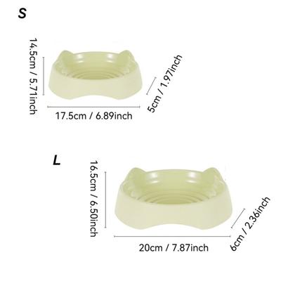 Practical Plastic Cat Bowl Solid Color Large Capacity Dog Water Feeding Bowl Portable Multipurpose Kitten Food Container