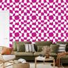 Wallpaper Casual Checkerboard Purple for Living Room and Bedroom 50x1000
